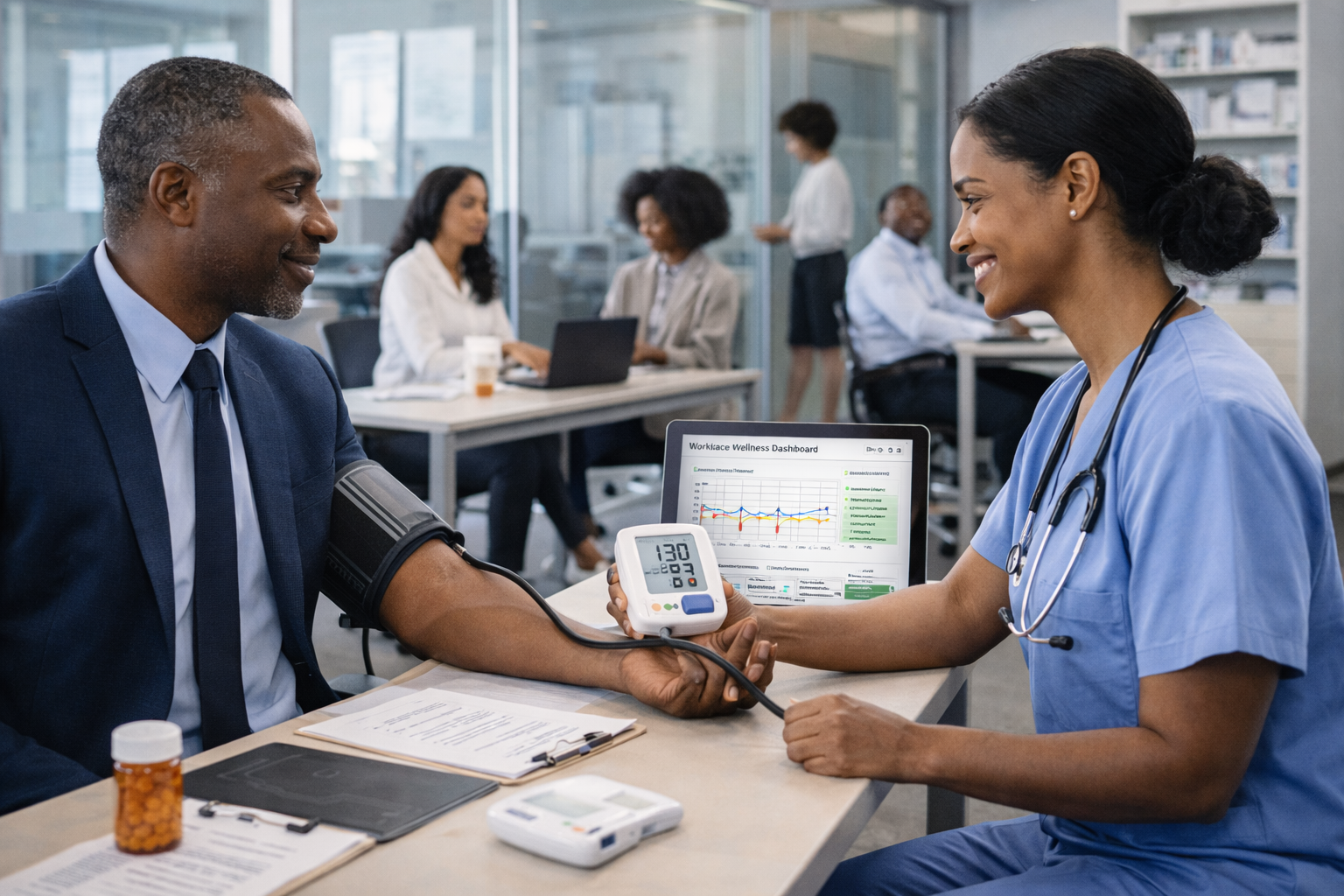 Workplace wellness checks with early trend visibility